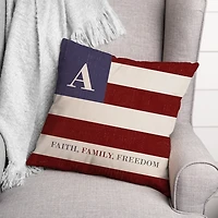 Personalized Monogram Flag Pillow