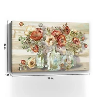 Poppies and Eucalyptus Canvas Wall Art