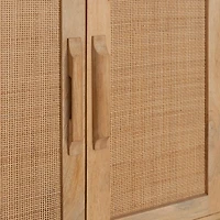 Natural Marble Rattan Front Bar Cabinet