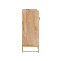 Natural Marble Rattan Front Bar Cabinet