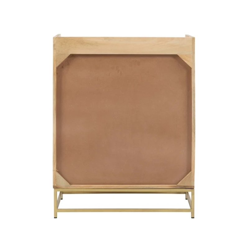 Natural Marble Rattan Front Bar Cabinet