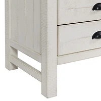 White Wood Open Shelf Nightstand