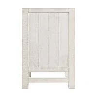 White Wood Open Shelf Nightstand