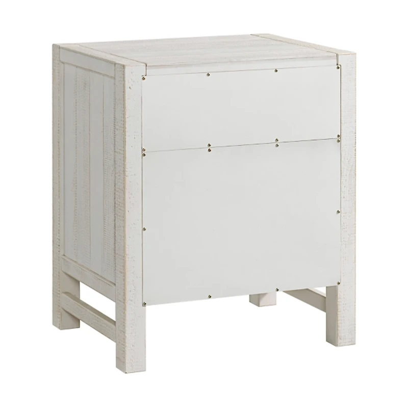 White Wood Open Shelf Nightstand