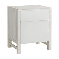 White Wood Open Shelf Nightstand