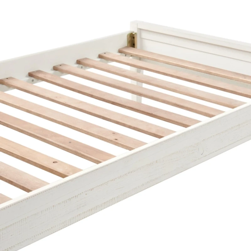 Rustic White Pine Panel Twin Bed Frame