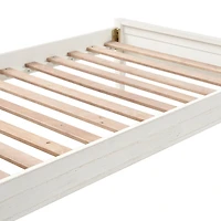 Rustic White Pine Panel Twin Bed Frame