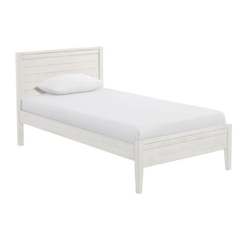 Rustic White Pine Panel Twin Bed Frame