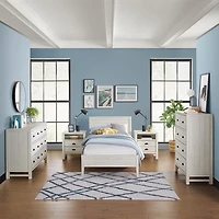 Rustic White Pine Panel Twin Bed Frame