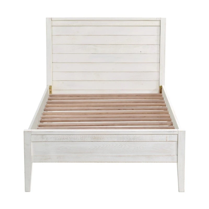 Rustic White Pine Panel Twin Bed Frame