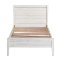 Rustic White Pine Panel Twin Bed Frame