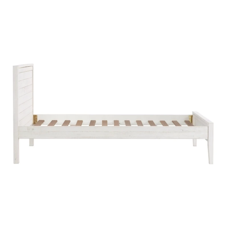 Rustic White Pine Panel Twin Bed Frame