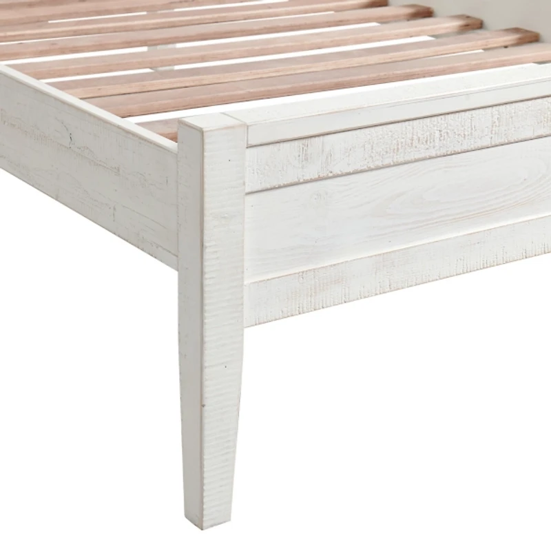 Rustic White Pine Panel Twin Bed Frame