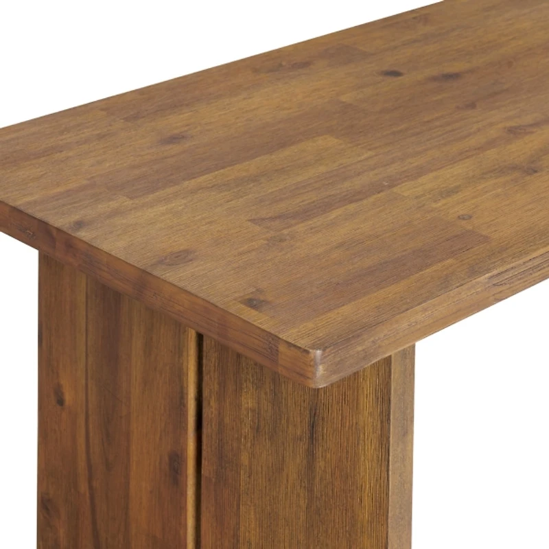 Natural Acacia Wood Farmhouse Console