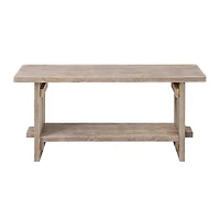 Natural Rustic Whitewashed Mango Wood Bench