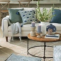 Natural Wood Beaded Pillar Candle Holder, 8 in.