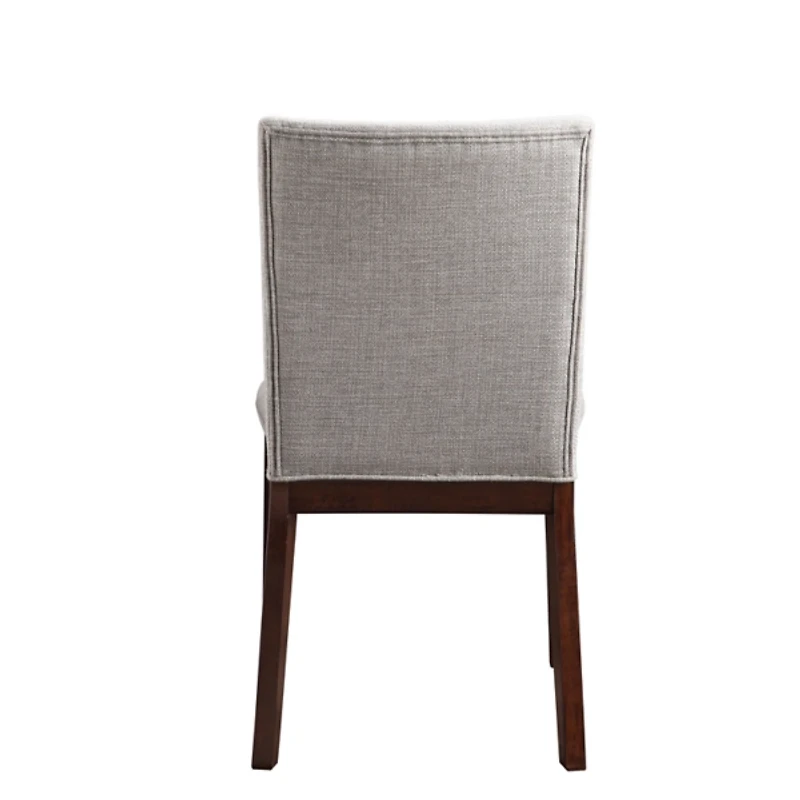 Greige and Walnut Dining Chairs, Set of 2