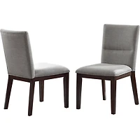 Greige and Walnut Dining Chairs, Set of 2