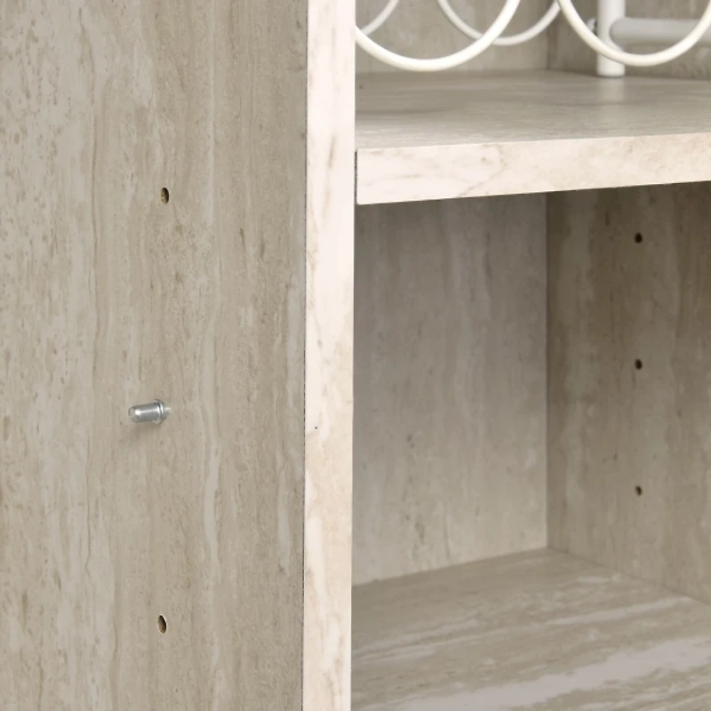 Marble Finish Gold Handle Storage Cabinet