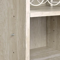 Marble Finish Gold Handle Storage Cabinet