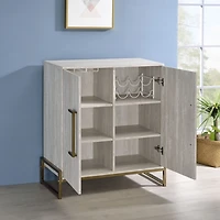 Marble Finish Gold Handle Storage Cabinet