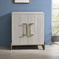 Marble Finish Gold Handle Storage Cabinet