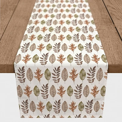 Neutral Leaf Pattern Table Runner, 72 in.