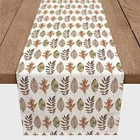 Neutral Leaf Pattern Table Runner, 72 in.