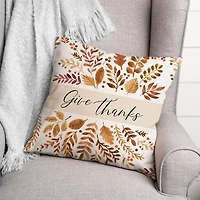 Give Thanks Outdoor Throw Pillow
