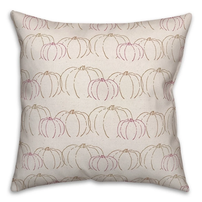 Patterned Pumpkin Outdoor Throw Pillow