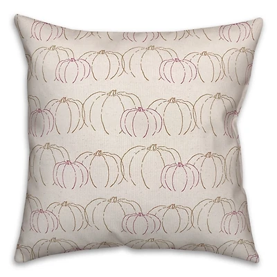 Patterned Pumpkin Outdoor Throw Pillow