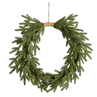 Pre-Lit Twine Bound Pine Branch Wreath