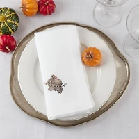 Turkey Embroidered 4-pc. Harvest Napkin Set
