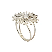 Silver Glitter Starburst 4-pc. Napkin Ring Set