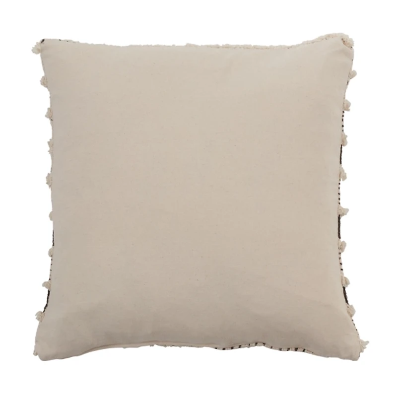 Cream Block Print Throw Pillow