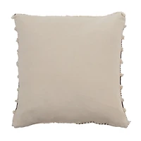 Cream Block Print Throw Pillow