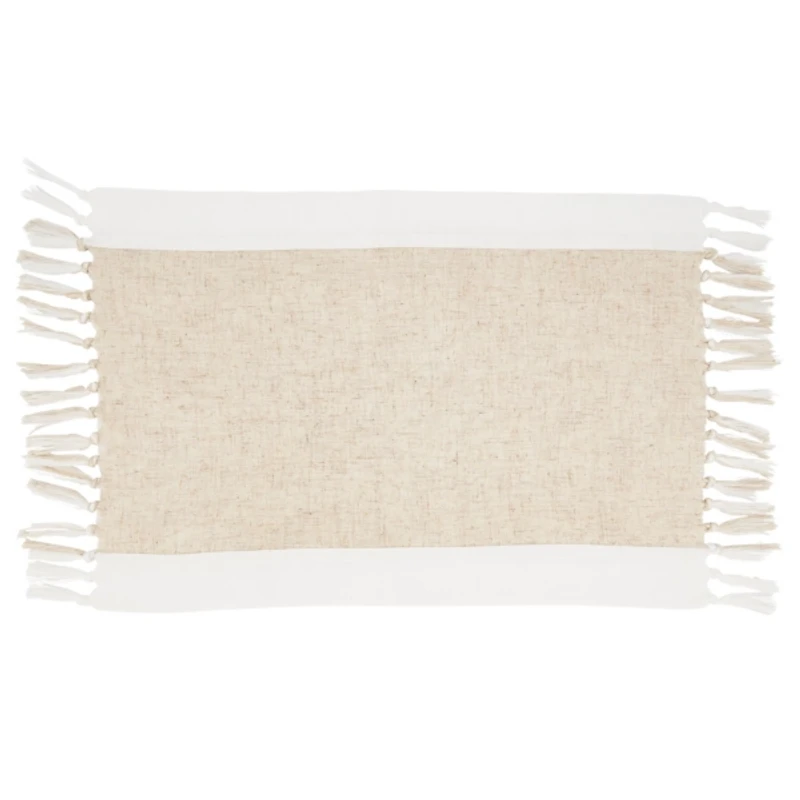 Tan Fringed Two Tone 4-pc. Placemat Set