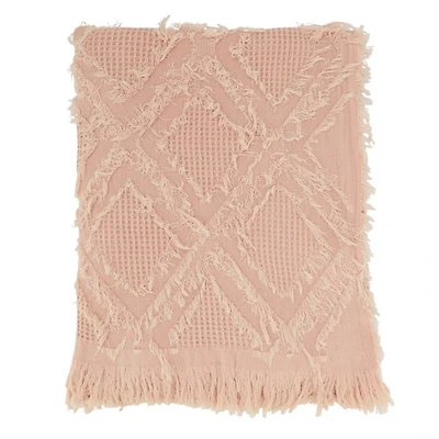 Pink Diamond Pattern Throw Blanket