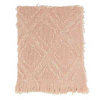 Pink Diamond Pattern Throw Blanket