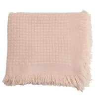 Pink Waffle Weave Throw Blanket