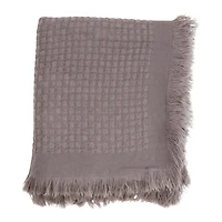 Gray Waffle Weave Throw Blanket