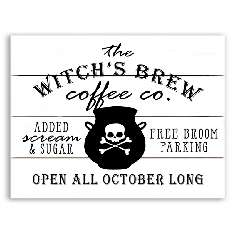 Witch's Brew Coffee Co Halloween Wall Plaque