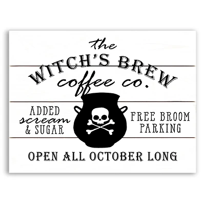 Witch's Brew Coffee Co Halloween Wall Plaque