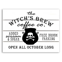 Witch's Brew Coffee Co Halloween Wall Plaque