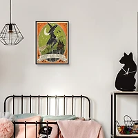 Happy Halloween Witch Canvas Wall Plaque
