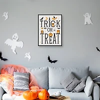 Trick or Treat Framed Canvas Wall Plaque