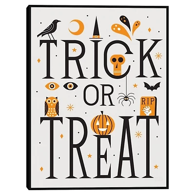 Trick or Treat Framed Canvas Wall Plaque