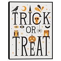 Trick or Treat Framed Canvas Wall Plaque