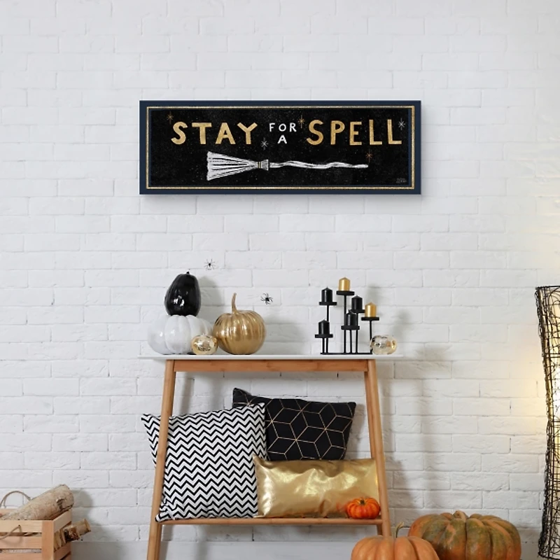Stay For A Spell Witchy Halloween Wall Plaque