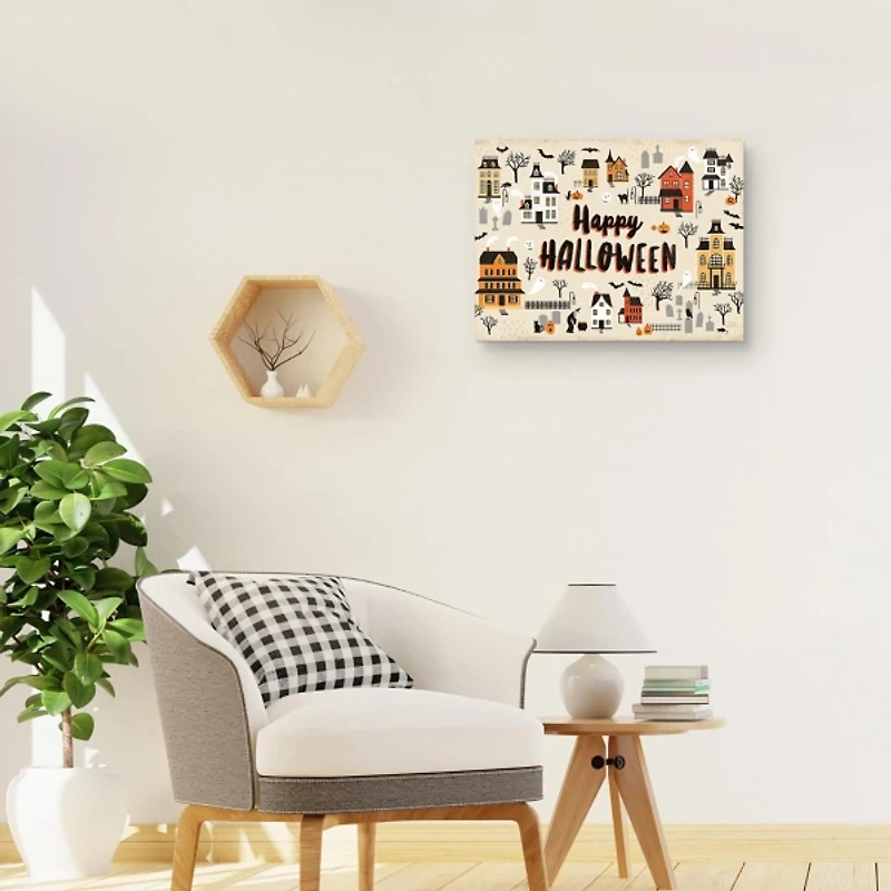 Happy Halloween Town Halloween Wall Art